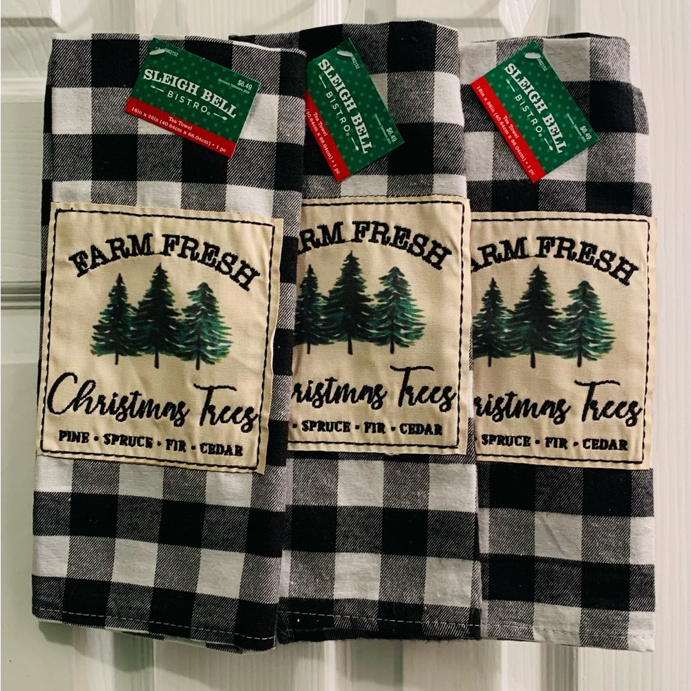 3 Farm Fresh Christmas Trees Tea Towel